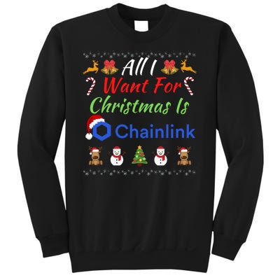 All I Want For Christmas Is Chainlink ChainLink Crypto Merch Funny Chainlink Sweatshirt