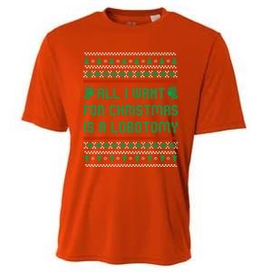 All I Want For Christmas Is A Lobotomy Ugly Christmas Gift Cooling Performance Crew T-Shirt