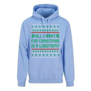 All I Want For Christmas Is A Lobotomy Ugly Christmas Gift Unisex Surf Hoodie