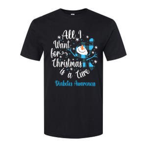 All I Want For Christmas Is Cure Diabetes Snow Diabetes Gift Softstyle CVC T-Shirt