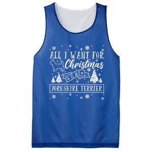 All I Want For Christmas Is My Yorkshire Terrier Funny Xmas Gift Mesh Reversible Basketball Jersey Tank