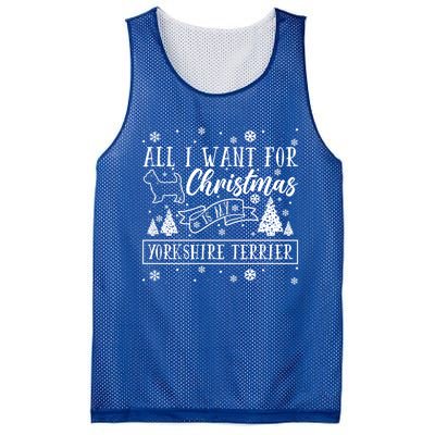 All I Want For Christmas Is My Yorkshire Terrier Funny Xmas Gift Mesh Reversible Basketball Jersey Tank