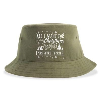 All I Want For Christmas Is My Yorkshire Terrier Funny Xmas Gift Sustainable Bucket Hat