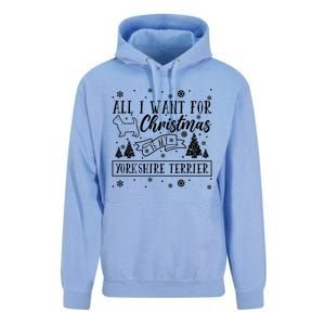 All I Want For Christmas Is My Yorkshire Terrier Funny Xmas Gift Unisex Surf Hoodie