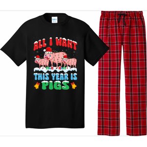 All I Want This Year Is Pig Wearing Christmas Hat Funny Gift Pajama Set