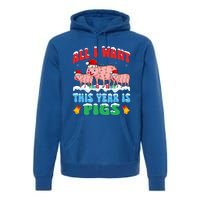 All I Want This Year Is Pig Wearing Christmas Hat Funny Gift Premium Hoodie