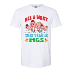 All I Want This Year Is Pig Wearing Christmas Hat Funny Gift Softstyle CVC T-Shirt