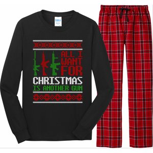 All I Want Is Guns Ugly Christmas Hunting Military Gift Long Sleeve Pajama Set