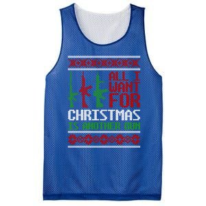 All I Want Is Guns Ugly Christmas Hunting Military Gift Mesh Reversible Basketball Jersey Tank