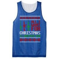 All I Want Is Guns Ugly Christmas Hunting Military Gift Mesh Reversible Basketball Jersey Tank