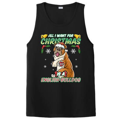 All I Want For Christmas Is A English Bulldog Santa Claus Meaningful Gift PosiCharge Competitor Tank