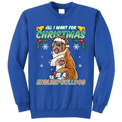 All I Want For Christmas Is A English Bulldog Santa Claus Meaningful Gift Sweatshirt