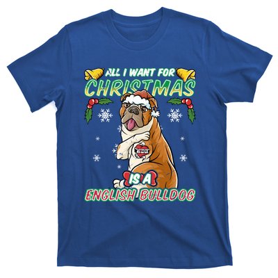 All I Want For Christmas Is A English Bulldog Santa Claus Meaningful Gift T-Shirt