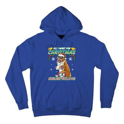 All I Want For Christmas Is A English Bulldog Santa Claus Meaningful Gift Tall Hoodie