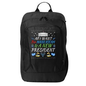 All I Want For Hanukkah Is A New President Fun Xmas Sweater City Backpack