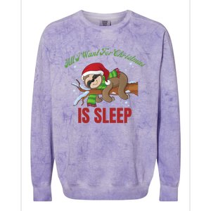 All I Want For Christmas Is Sleep Funny Xmas Pajama Costume Gift Colorblast Crewneck Sweatshirt