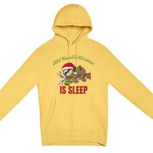 All I Want For Christmas Is Sleep Funny Xmas Pajama Costume Gift Premium Pullover Hoodie