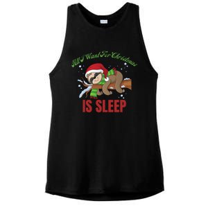 All I Want For Christmas Is Sleep Funny Xmas Pajama Costume Gift Ladies PosiCharge Tri-Blend Wicking Tank