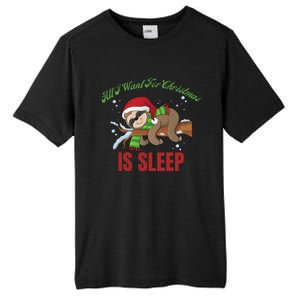 All I Want For Christmas Is Sleep Funny Xmas Pajama Costume Gift Tall Fusion ChromaSoft Performance T-Shirt