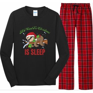 All I Want For Christmas Is Sleep Funny Xmas Pajama Costume Gift Long Sleeve Pajama Set