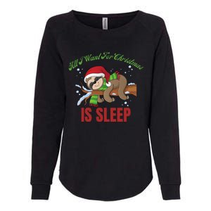 All I Want For Christmas Is Sleep Funny Xmas Pajama Costume Gift Womens California Wash Sweatshirt