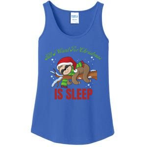 All I Want For Christmas Is Sleep Funny Xmas Pajama Costume Gift Ladies Essential Tank