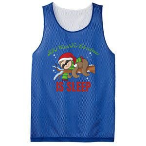 All I Want For Christmas Is Sleep Funny Xmas Pajama Costume Gift Mesh Reversible Basketball Jersey Tank