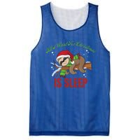 All I Want For Christmas Is Sleep Funny Xmas Pajama Costume Gift Mesh Reversible Basketball Jersey Tank