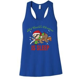 All I Want For Christmas Is Sleep Funny Xmas Pajama Costume Gift Women's Racerback Tank