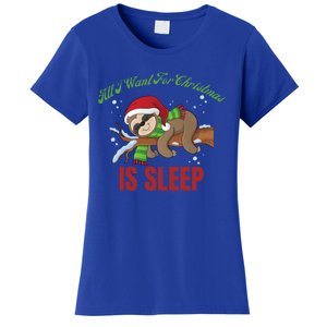 All I Want For Christmas Is Sleep Funny Xmas Pajama Costume Gift Women's T-Shirt