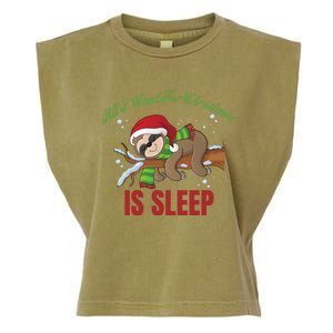 All I Want For Christmas Is Sleep Funny Xmas Pajama Costume Gift Garment-Dyed Women's Muscle Tee