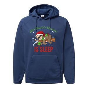 All I Want For Christmas Is Sleep Funny Xmas Pajama Costume Gift Performance Fleece Hoodie