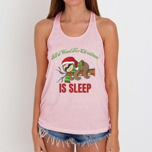 All I Want For Christmas Is Sleep Funny Xmas Pajama Costume Gift Women's Knotted Racerback Tank