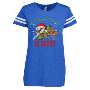 All I Want For Christmas Is Sleep Funny Xmas Pajama Costume Gift Enza Ladies Jersey Football T-Shirt