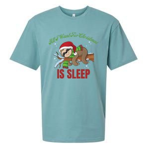 All I Want For Christmas Is Sleep Funny Xmas Pajama Costume Gift Sueded Cloud Jersey T-Shirt