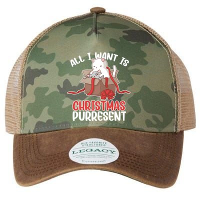 All I Want Is Christmas Purresent Kitten Cat Christmas Gift Legacy Tie Dye Trucker Hat