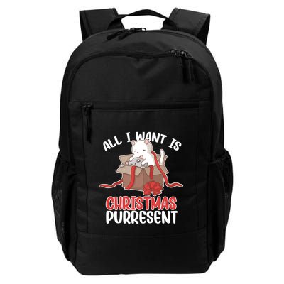 All I Want Is Christmas Purresent Kitten Cat Christmas Gift Backpack