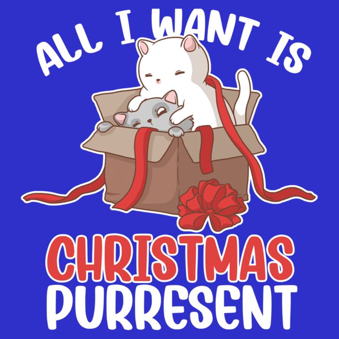 All I Want Is Christmas Purresent Kitten Cat Christmas Gift Zip Tote Bag