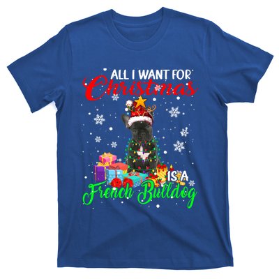 All I Want For Christmas Is A French Bulldog Santa Reindeer Gift T-Shirt