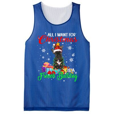 All I Want For Christmas Is A French Bulldog Santa Reindeer Gift Mesh Reversible Basketball Jersey Tank