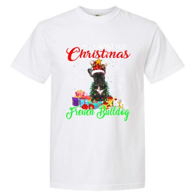 All I Want For Christmas Is A French Bulldog Santa Reindeer Gift Garment-Dyed Heavyweight T-Shirt