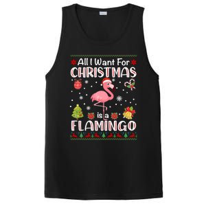 All I Want For Christmas Is A Flamingo Funny Xmas Holiday Funny Gift PosiCharge Competitor Tank