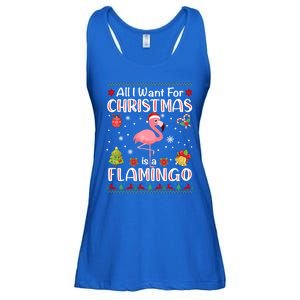 All I Want For Christmas Is A Flamingo Funny Xmas Holiday Funny Gift Ladies Essential Flowy Tank