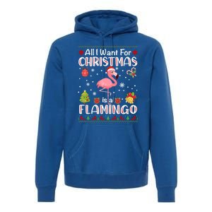 All I Want For Christmas Is A Flamingo Funny Xmas Holiday Funny Gift Premium Hoodie