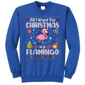 All I Want For Christmas Is A Flamingo Funny Xmas Holiday Funny Gift Tall Sweatshirt