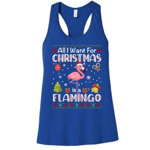 All I Want For Christmas Is A Flamingo Funny Xmas Holiday Funny Gift Women's Racerback Tank