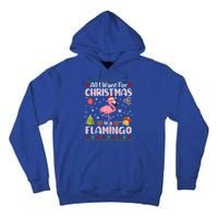 All I Want For Christmas Is A Flamingo Funny Xmas Holiday Funny Gift Tall Hoodie