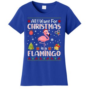 All I Want For Christmas Is A Flamingo Funny Xmas Holiday Funny Gift Women's T-Shirt