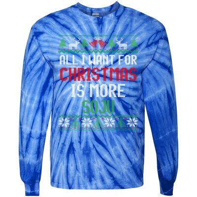 All I Want Is More Soju South Korean Alcohol Ugly Christmas Gift Tie-Dye Long Sleeve Shirt