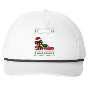 All I Want For Christmas Is Dachshund Ugly Christmas Sweater Gift Snapback Five-Panel Rope Hat